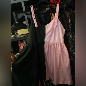 Two tone black and pink hot topic zipper dress size 2
